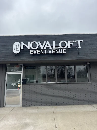 Nova Loft Event Venue storefront on Joy Road in Livonia